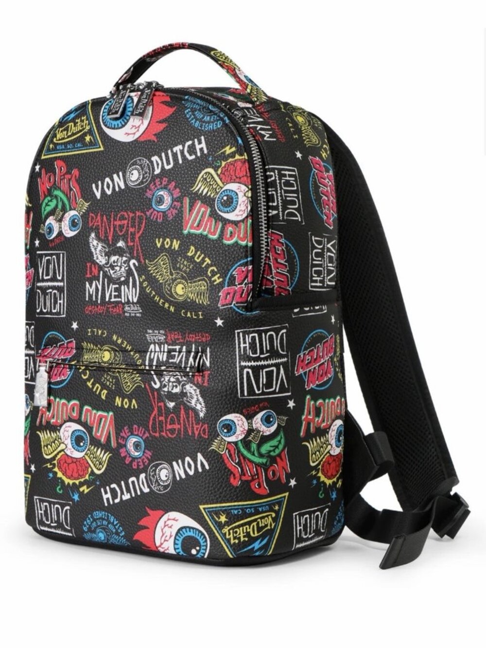 Von Dutch Large Backpack - Stylish Multi-Purpose Backpack (BLACK JAX Print)
